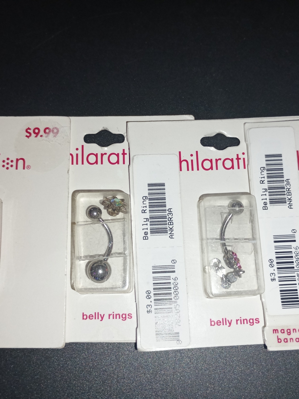 Lot Of 25 Xhilaration Silver-Tone Belly Rings with Clear and Pink Accents